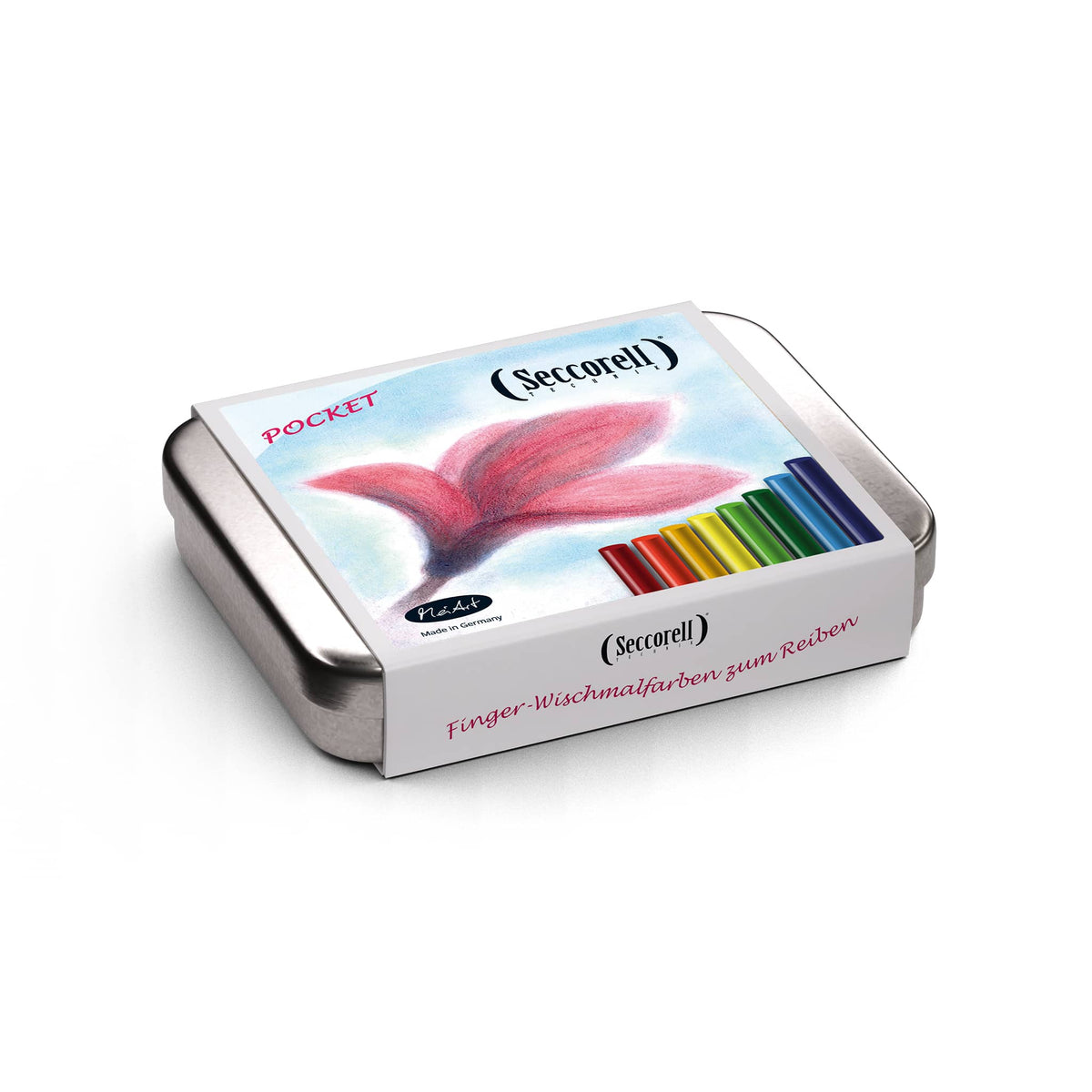 Seccorell Wischmalfarben Pocket Magnolienblüte von MeiArt, Metalldose mit Deckelmotiv