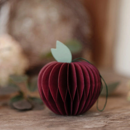 Papieranhänger Apfel - bordeaux