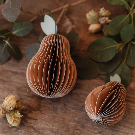 Papieranhänger Birne - braun