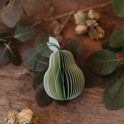 Papieranhänger Birne - grün