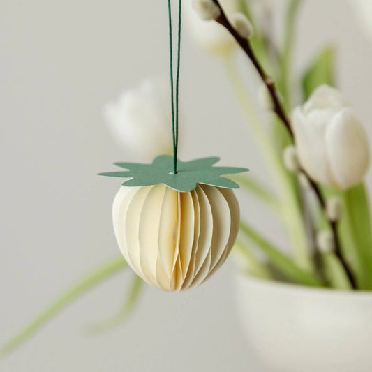 Papieranhänger Erdbeere - creme