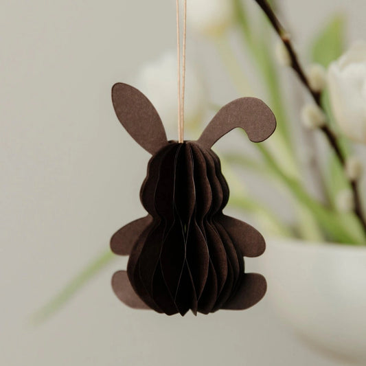 Papieranhänger Hase Lotte - dunkelbraun