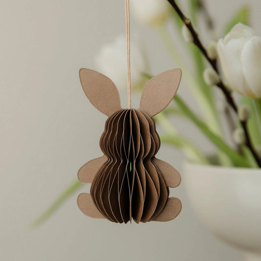 Papieranhänger Hase Nils - braun
