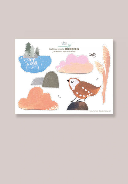 Krafttier Mobile Schneehuhn