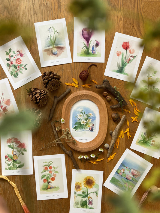 Monatskarten Blumen - Set von Stefanie Messing