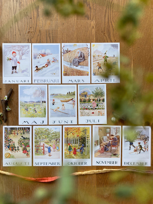 Monatskarten - Set von Elsa Beskow