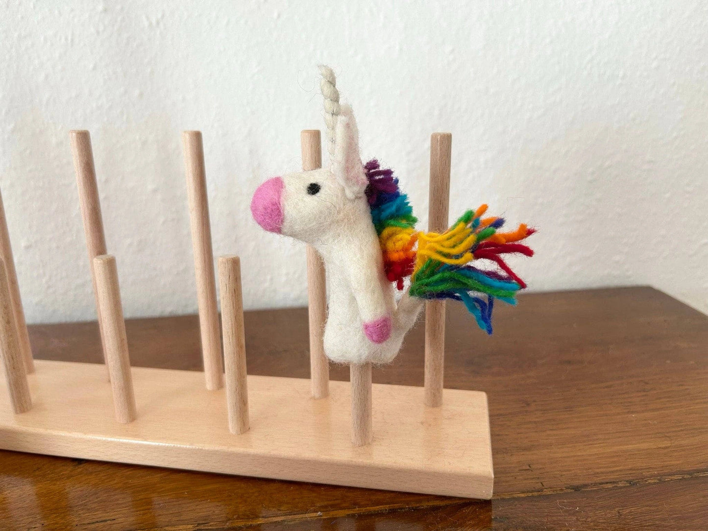 Filz-Fingerpuppe - Einhorn - Regenbogen