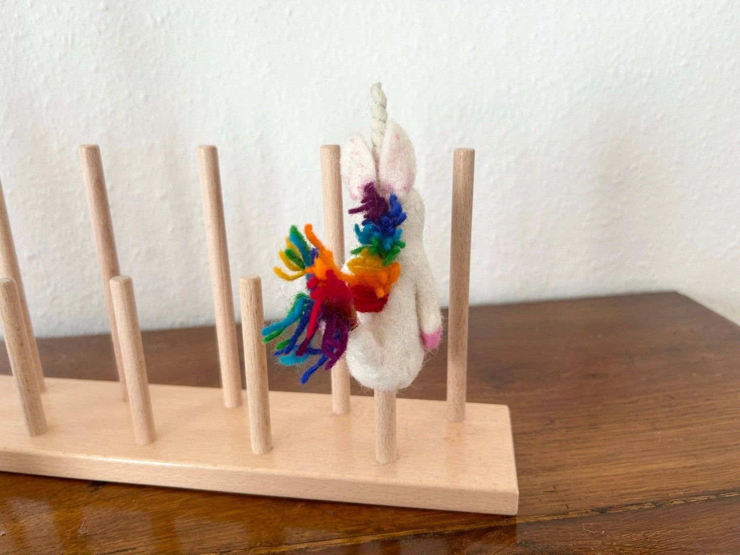 Filz-Fingerpuppe - Einhorn - Regenbogen