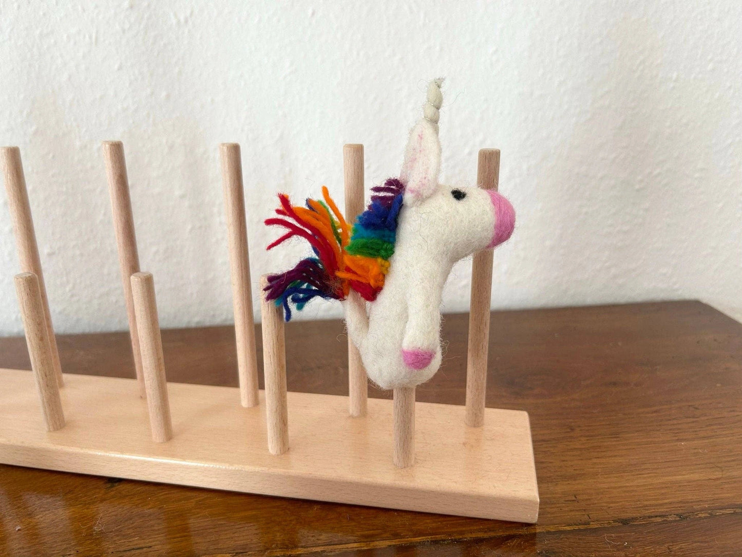Filz-Fingerpuppe - Einhorn - Regenbogen