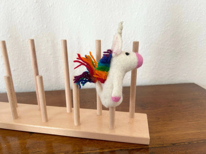 Filz-Fingerpuppe - Einhorn - Regenbogen