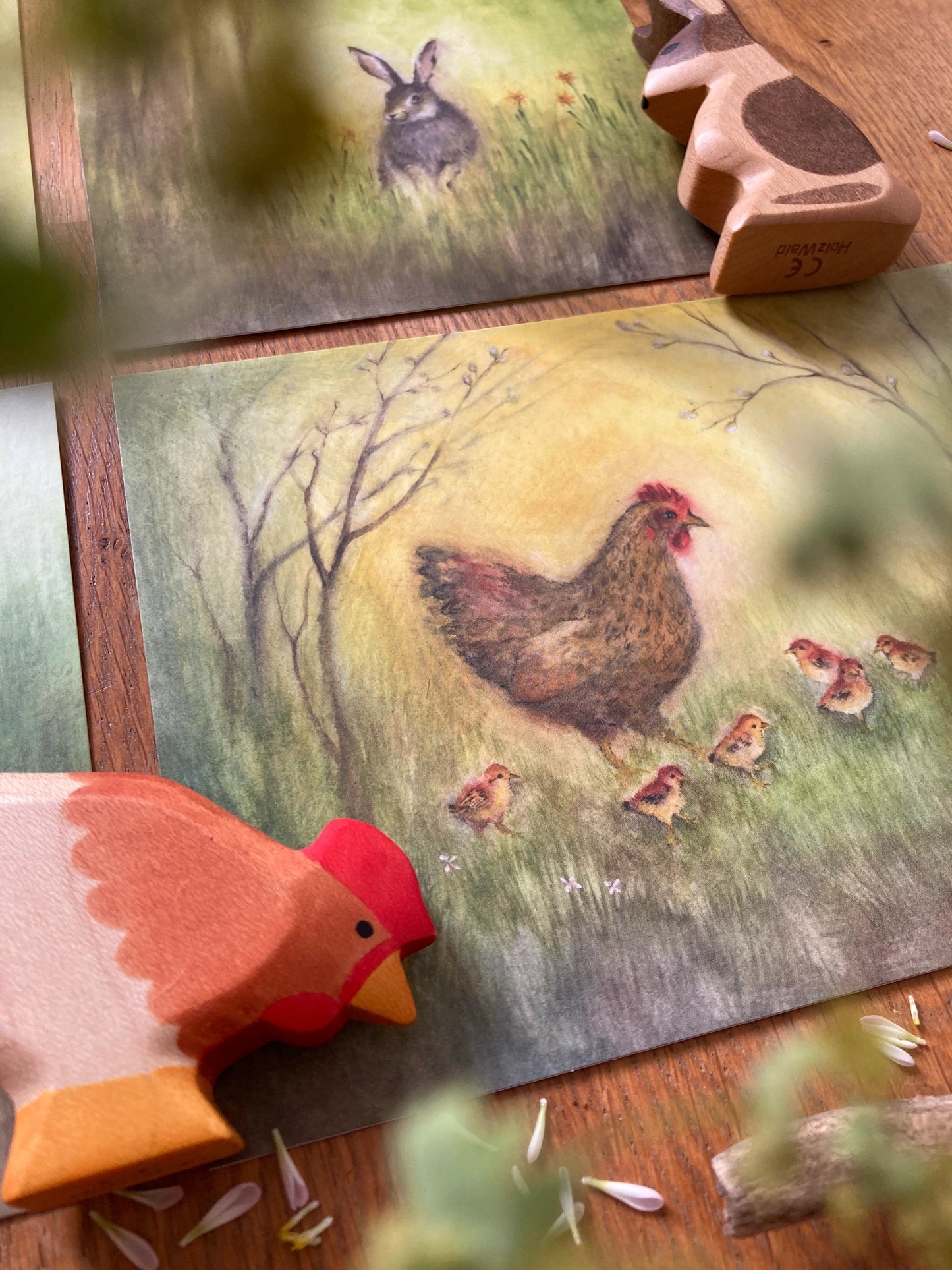 Kunstkarten Set Tiere (4 Postkarten A5)