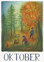 Postkarte Oktober aus dem Monatskarten-Set 12 Monate von Ode Desjardins A6