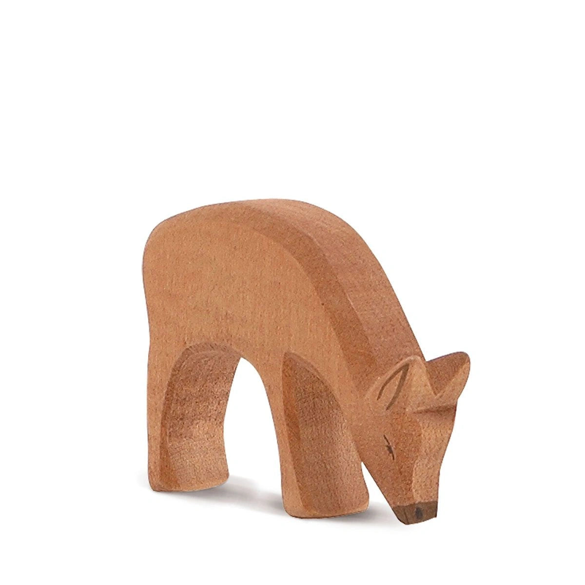 Ostheimer Hirschkuh fressend, braune Holzfigur