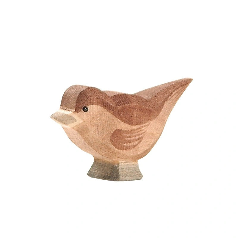 Ostheimer Spatz, braune Holzfigur