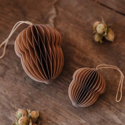 Papieranhänger Eichel - braun - klein