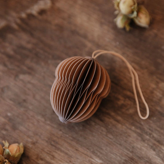 Papieranhänger Eichel - braun - klein