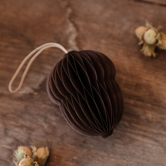 Papieranhänger Eichel - dunkelbraun - klein