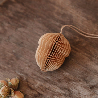 Papieranhänger Eichel - hellbraun - klein