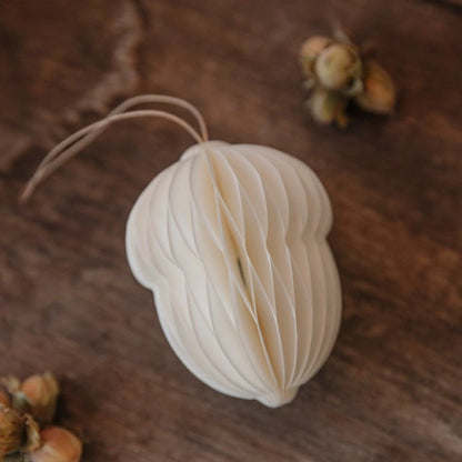 Papieranhänger Eichel - weiß - klein