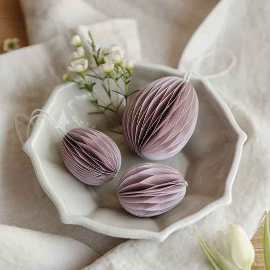 Osterdekoration Osterei aus Papier - rosé - klein