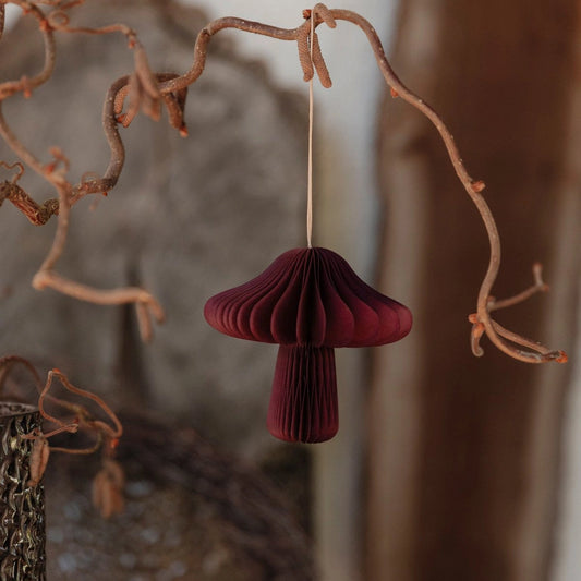 Papieranhänger Pilz - bordeaux