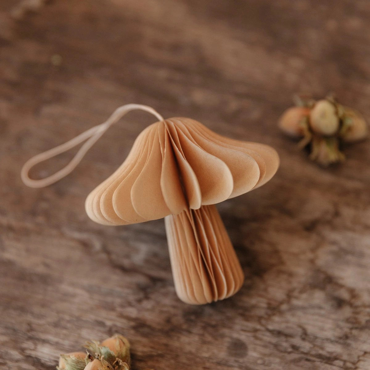 Papieranhänger Pilz - hellbraun