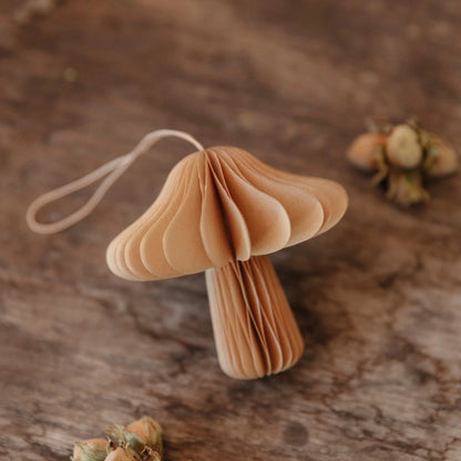 Papieranhänger Pilz - hellbraun