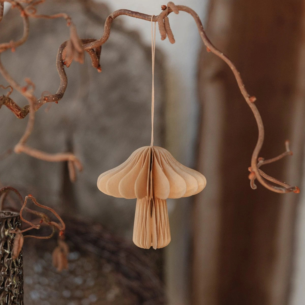 Papieranhänger Pilz - hellbraun