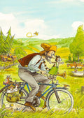 Postkarte Pettersson fährt Fahrrad von Sven Nordqvist A6