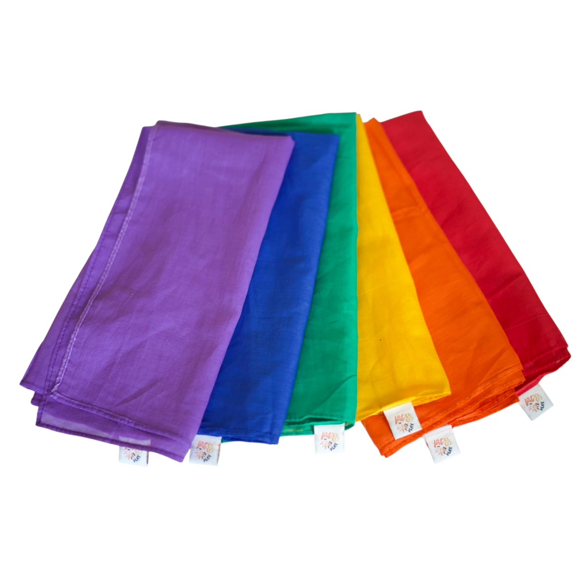 Spieltuch Baumwolle Regenbogen-Set 75x75