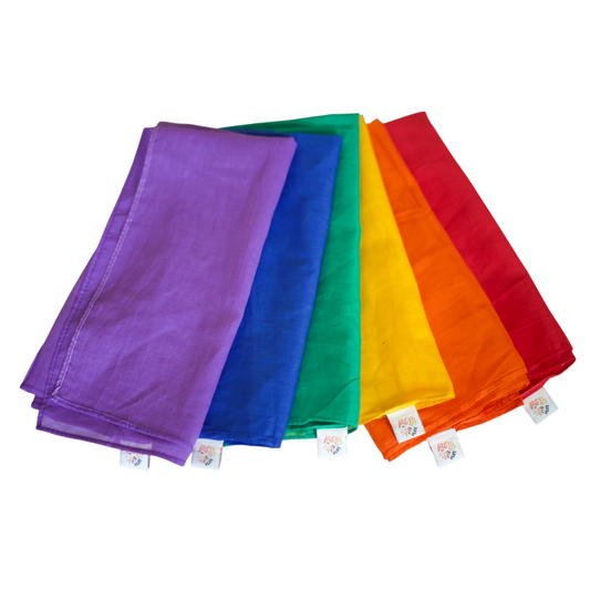 Spieltuch Baumwolle Regenbogen-Set 48x48