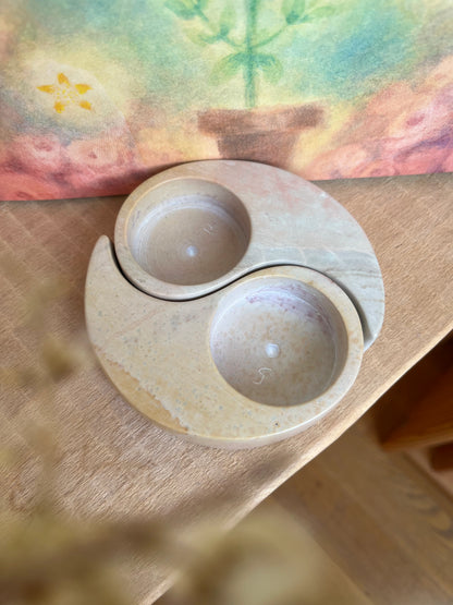 Teelichthalter Yin Yang - Speckstein