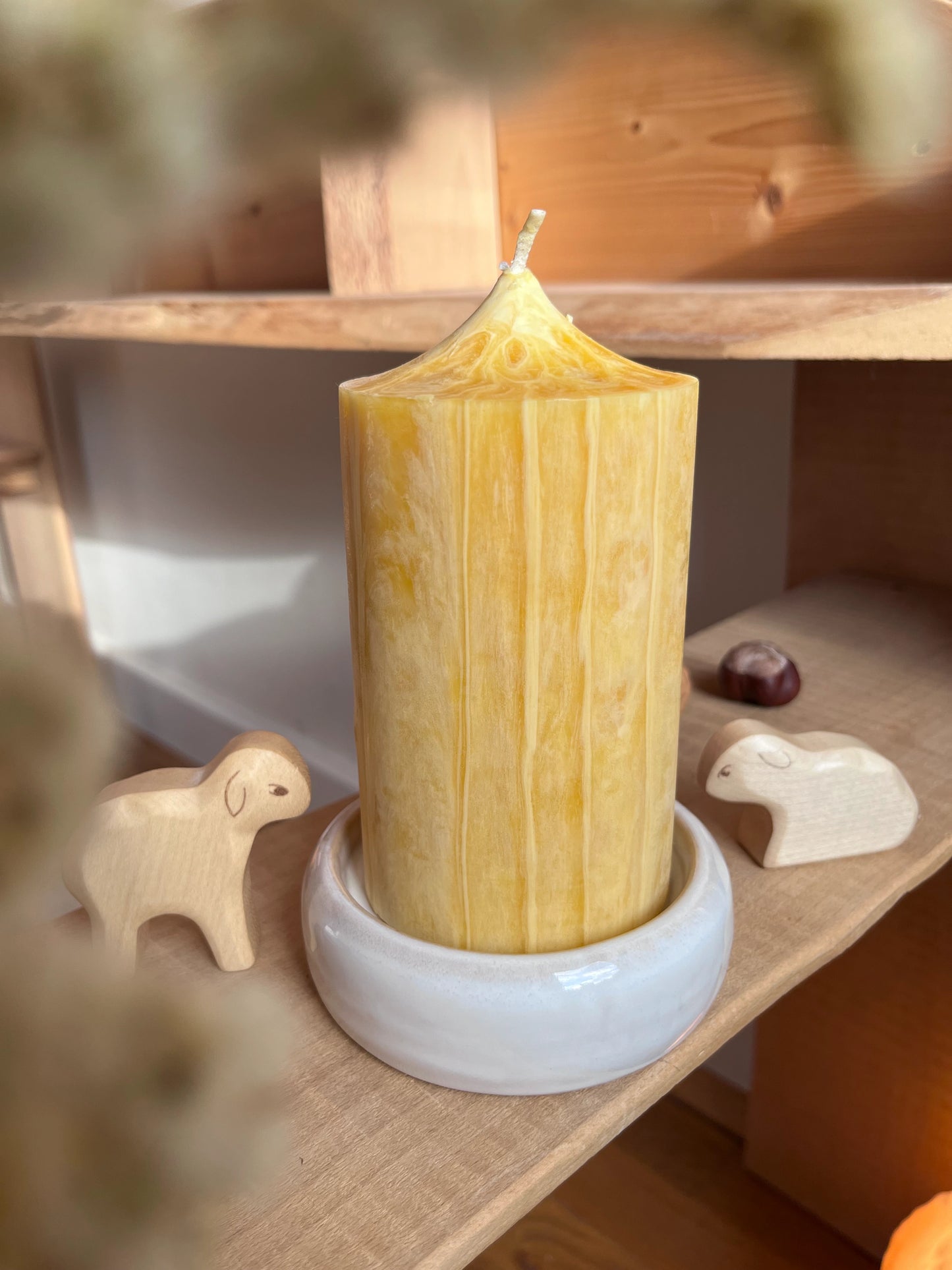 Kerzenteller groß, polarweiß