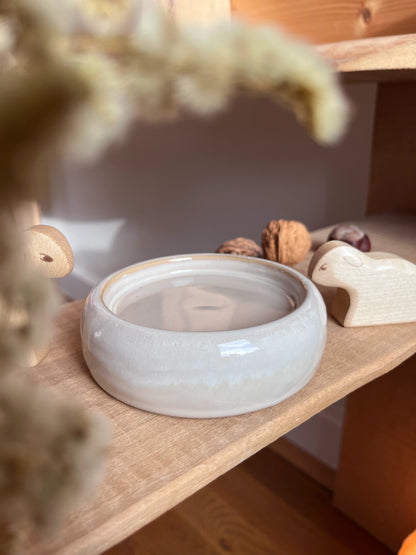 Kerzenteller groß, polarweiß