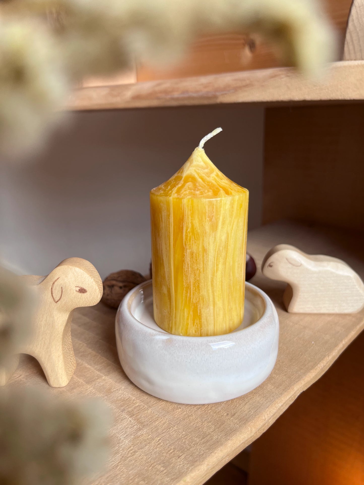 Kerzenteller klein, polarweiß