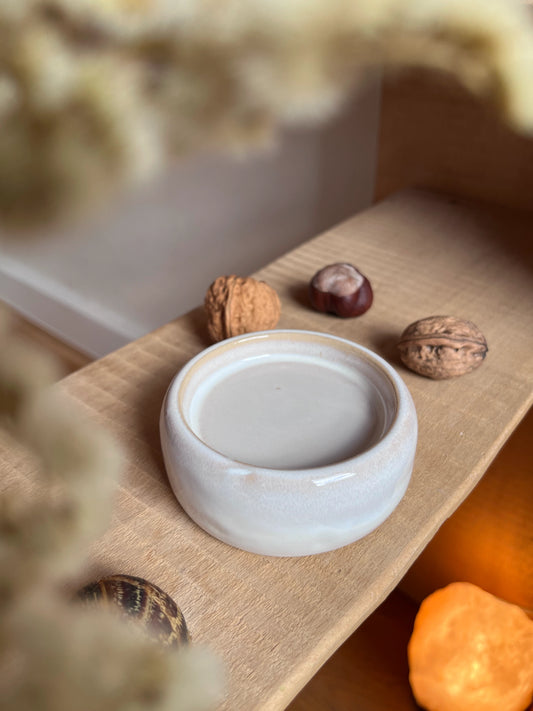 Kerzenteller klein, polarweiß