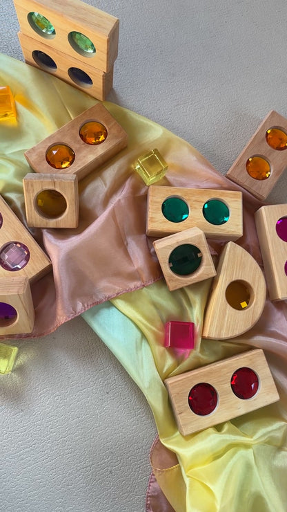 Bauspiel - Kleine Farbstraße mit Lichtbauwürfeln