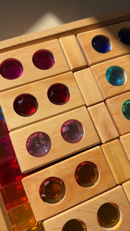 Bauspiel - Kleine Farbstraße mit Lichtbauwürfeln