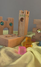 Holzburg Kleines Märchenschloss von Bauspiel 10 Teile
