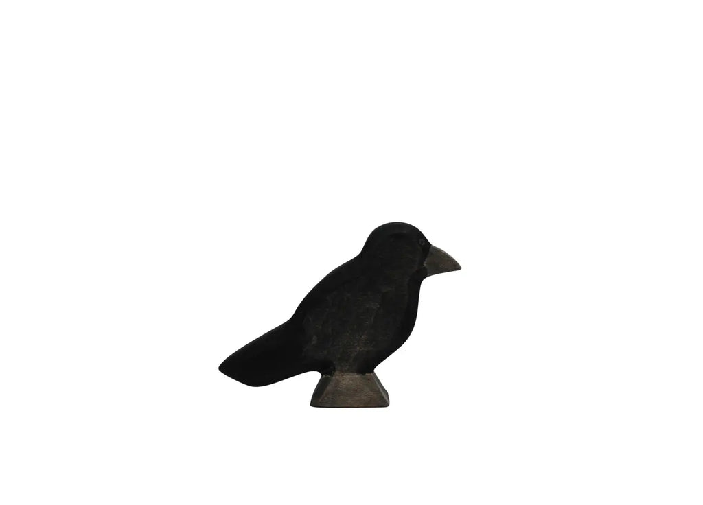 Holzfigur Rabe von HolzWald, schwarz