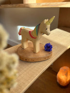 Holzfigur Einhorn Regenbogen klein von HolzWald, Foto