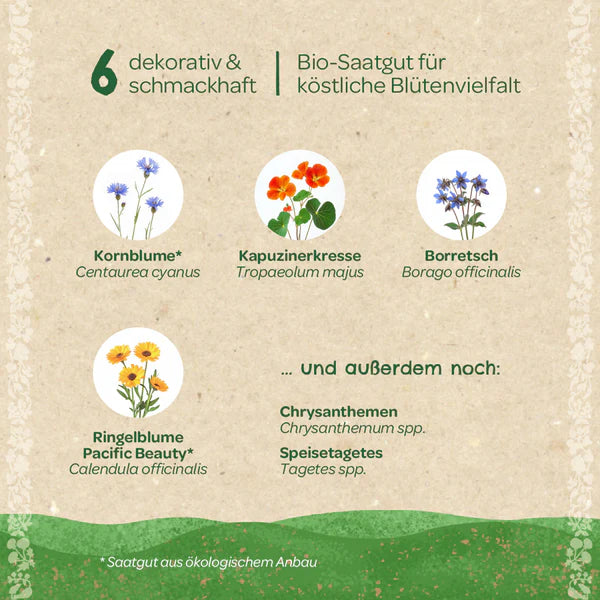 Saatgut-Set Essbare Blüten (BIO)