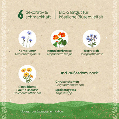 Saatgut-Set Essbare Blüten (BIO)