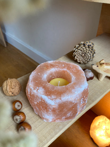 Kerzenhalter für Teelichte aus Salzstein