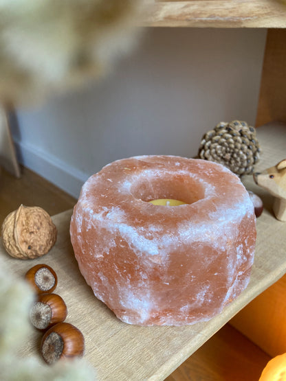 Kerzenhalter für Teelichte aus Salzstein