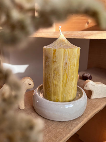 Kerzenteller groß, sand