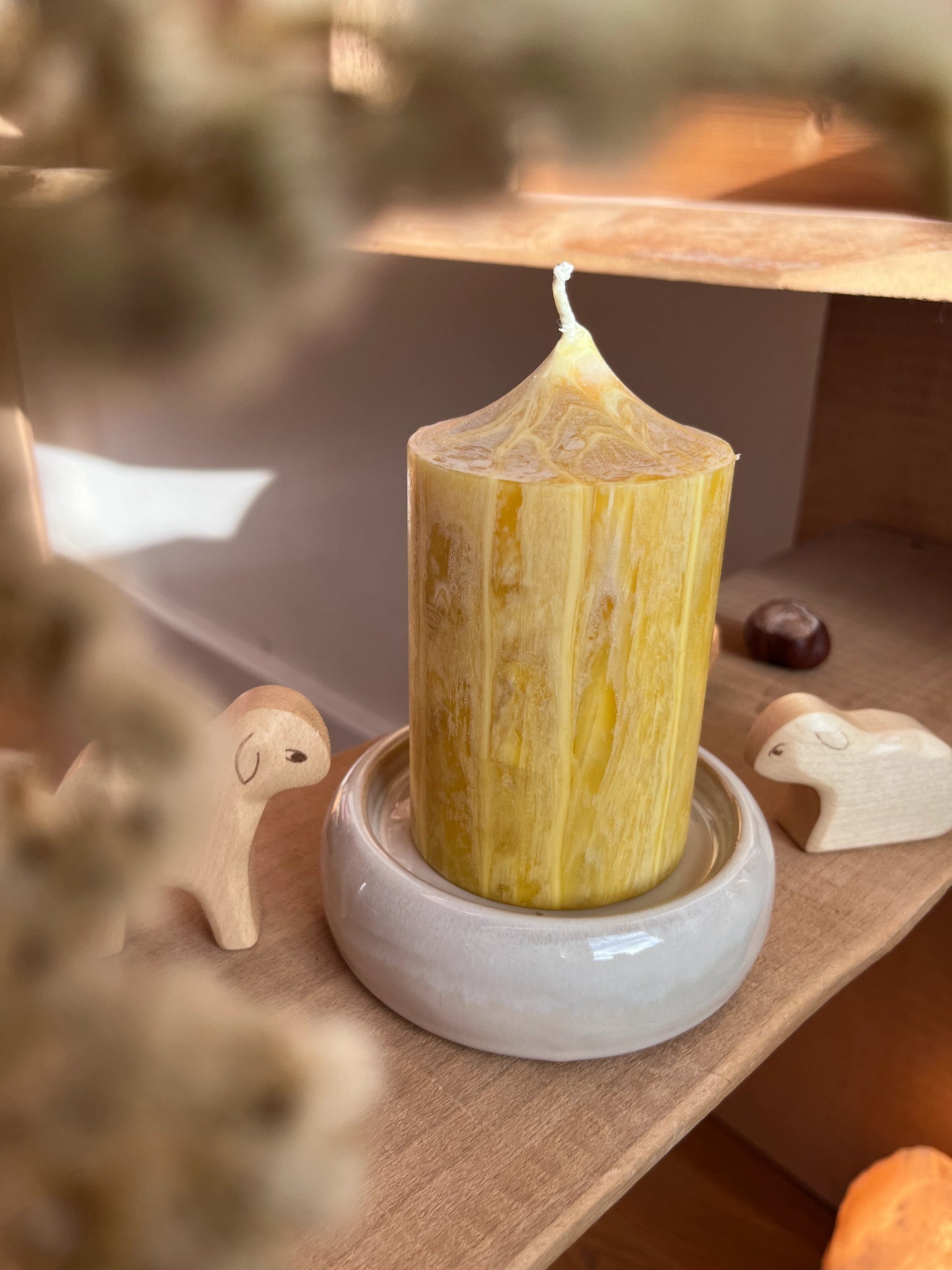 Kerzenteller groß, sand