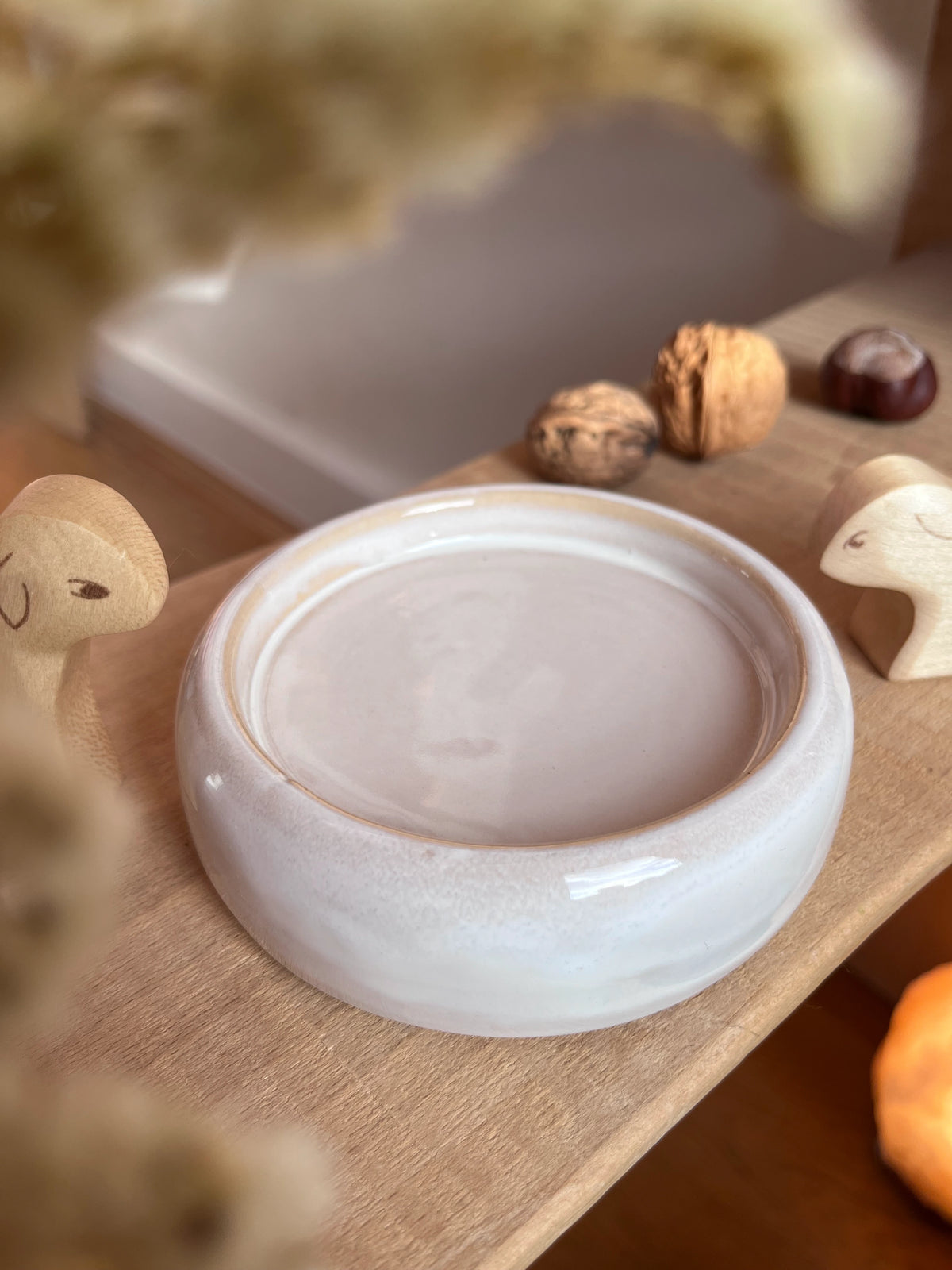 Kerzenteller groß, sand