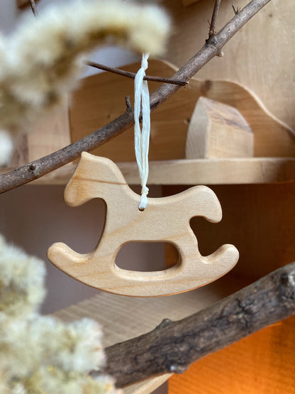Weihnachtsbaumschmuck - Geschenkanhänger Schaukelpferd