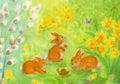 Postkarte Drei Hasen von Dorothea Schmidt A6